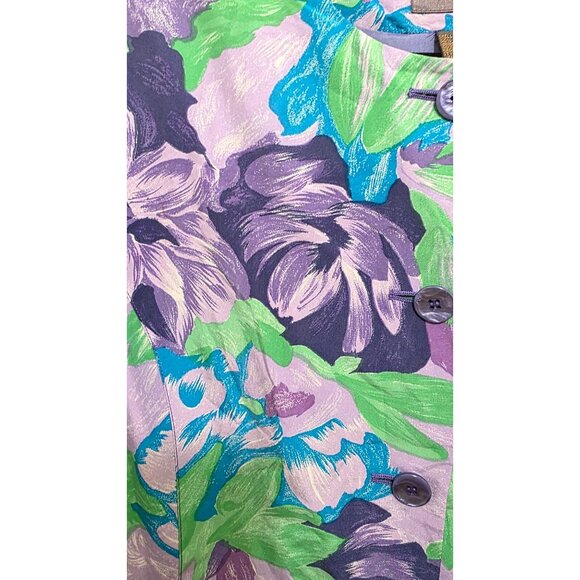 Collection Point Of View Gram core Floral Blazer Jacket Medium 100% Silk Vibrant - Picture 5 of 7